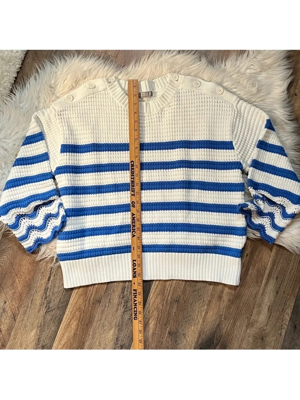 J.Crew Textured crewneck pullover sweater in stripe extra thick and chunky - Picture 8 of 11